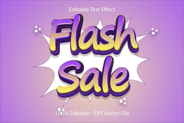 Flash Sale Editable Text Effect 3D Embsos Cartoon Stlye Design