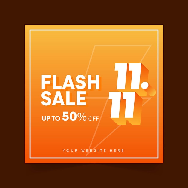 Flash Sale Poster Design up To 50 in Yellow Template Design