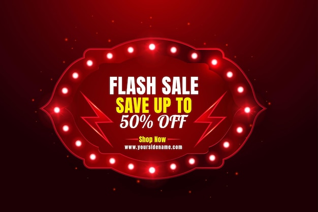 Flash sale red banner template