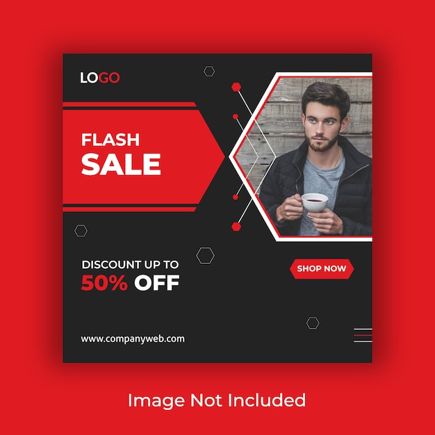 Flash sale social media post template