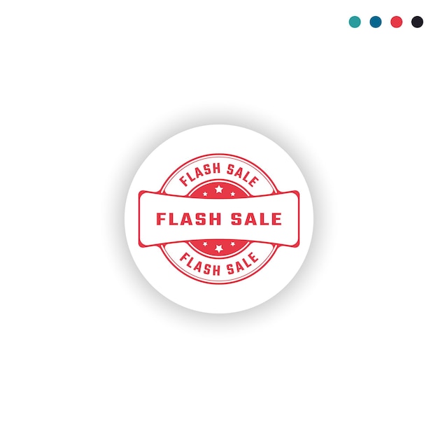 FLASH SALE Sticker Sign or Stamp Round Label on White Background