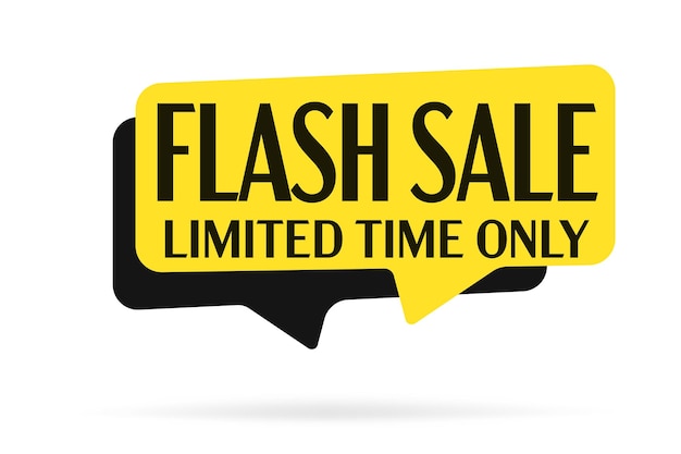 Flash sale sticker speech bubble with limited time offer