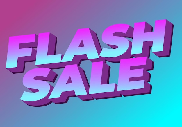 Vector flash sale text effect in 3d style for digital or pint promotion