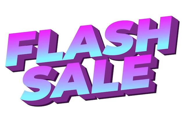 Vector flash sale text effect in 3d style for digital or pint promotion