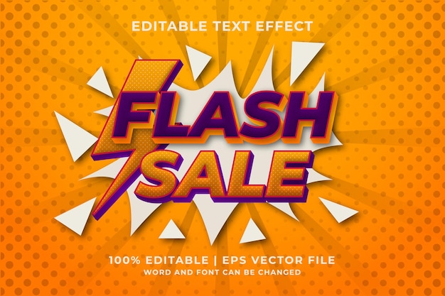 Flash sale text effect editable template. Premium Vector