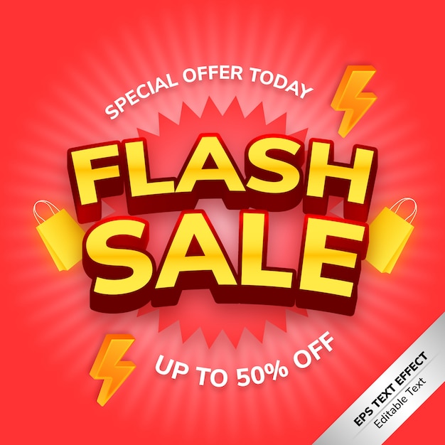 Flash sale text effect special offer today