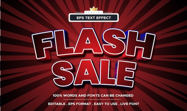 Flash sale text effect template with minimalist style and bold font