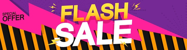 Vector flash sale web banner design template discount banner for shop or online store