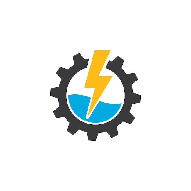 Flash thunder bolt gear   illustration vector template