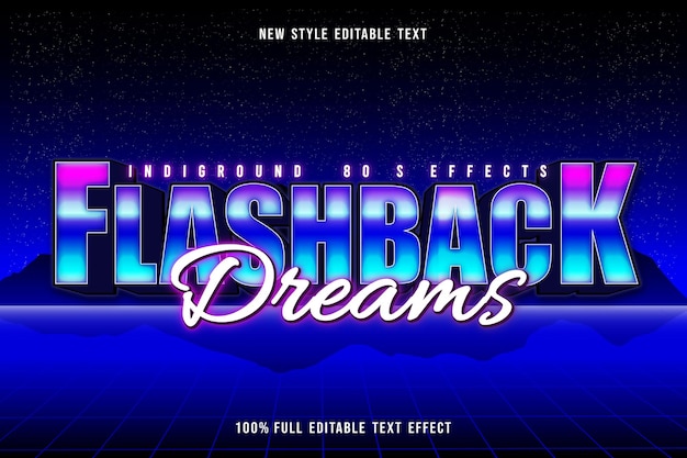 Flashback dreams editable text effect retro style