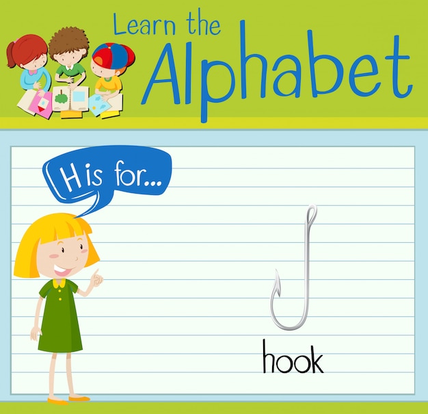 Flashcard alphabet H is for hook