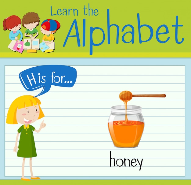 Flashcard letter H is for honey