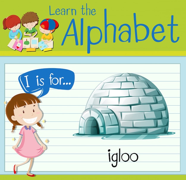 Flashcard letter I is for igloo