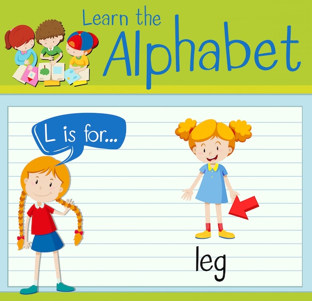 Flashcard letter L is for leg