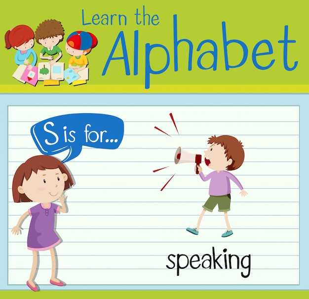 Flashcard letter S is for speaking