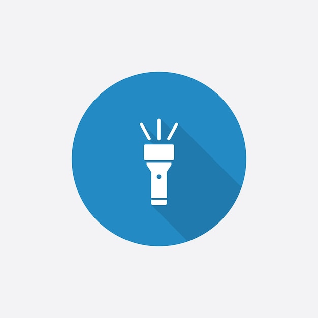 Flashlight Flat Blue Simple Icon with long shadowxA