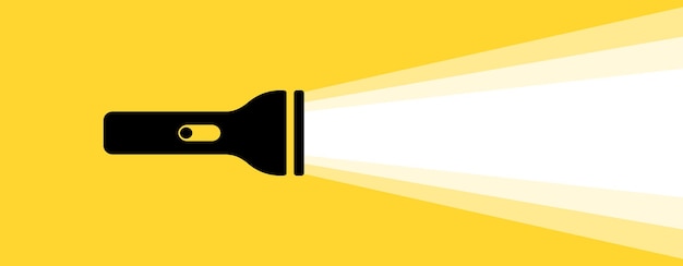 Flashlight icon. Banner with place for your text. Vector icon for Business and Advertising