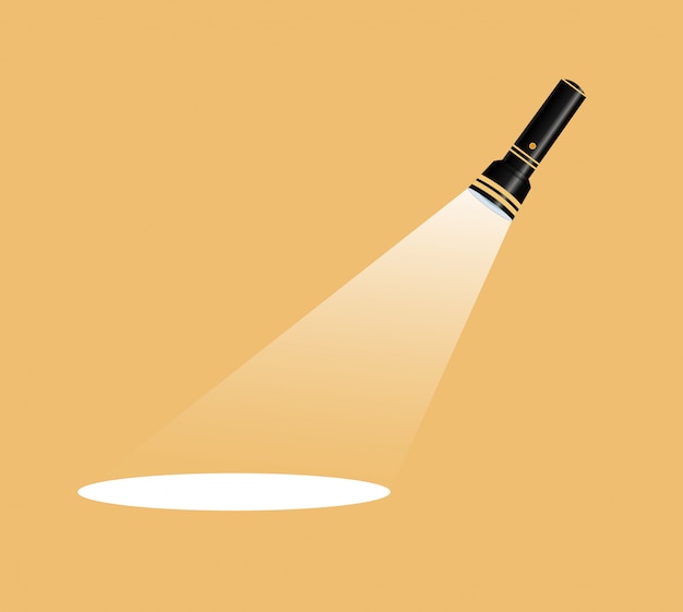 Vector flashlight icon. flat illustration.competition flat flashlight in white.for advertising and text.