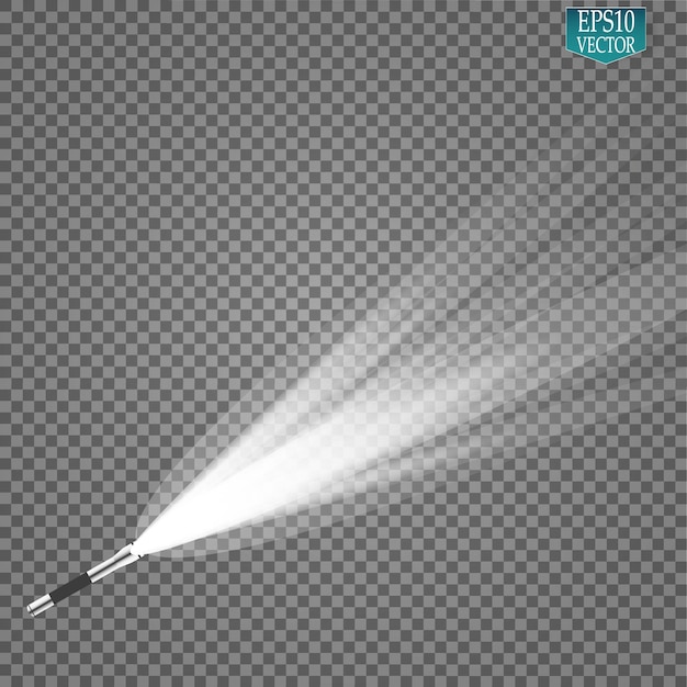 Flashlight on a transparent background Vector illustration