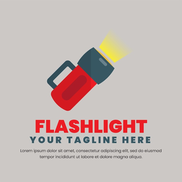 Flashlight vector image with editable texts