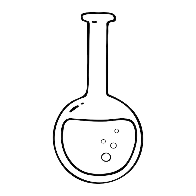 The flask vector icon A handdrawn doodle Back to School education