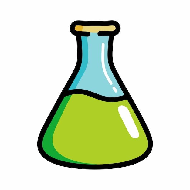 Vector flask with chemical solution hand drawn doodle icon 10