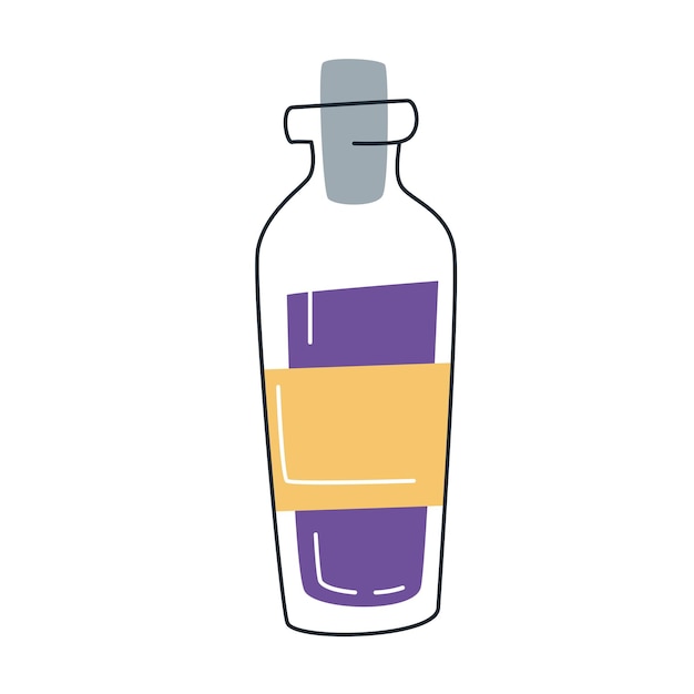 A flask with a potion corked Medication concept Medicine icon Halloween concept