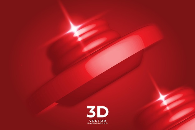 Flat 3d style red color with light effect background template