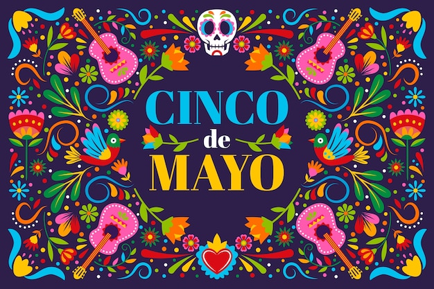 Flat 5 de mayo background