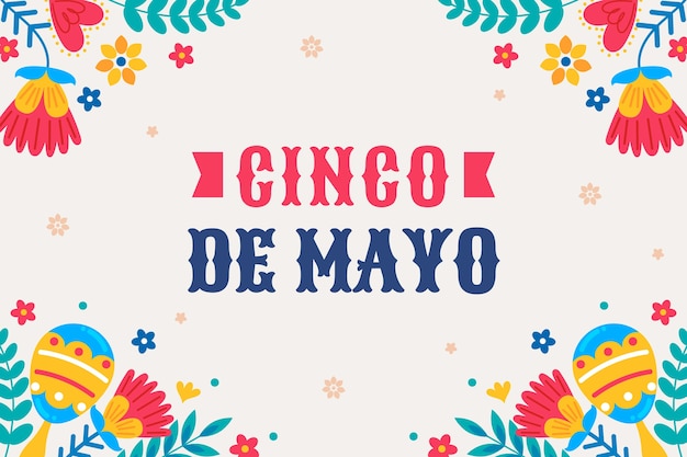 Flat 5 de mayo background