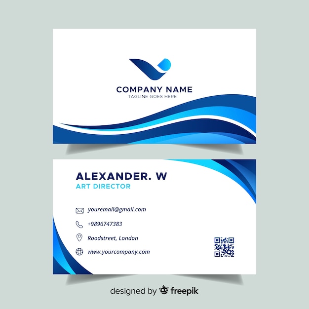 Flat abstract business card template