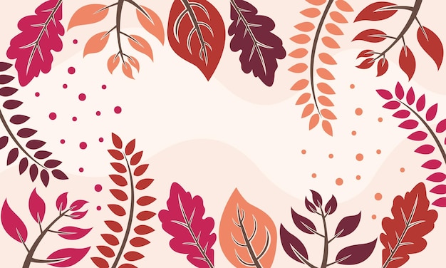 Flat abstract floral leaves background