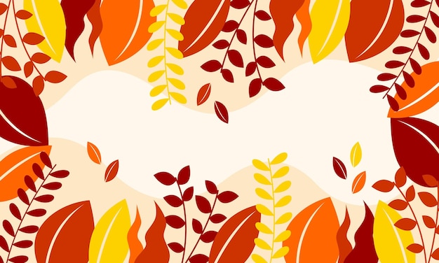 Flat abstract floral leaves background