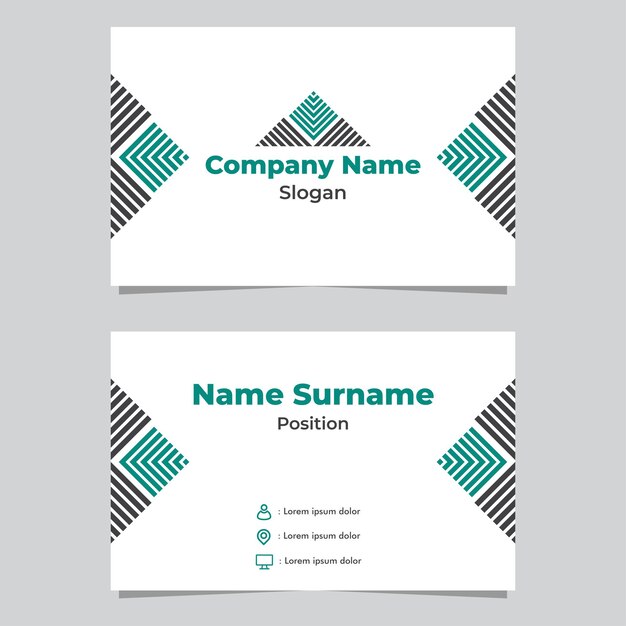 flat abstract geometric business card template