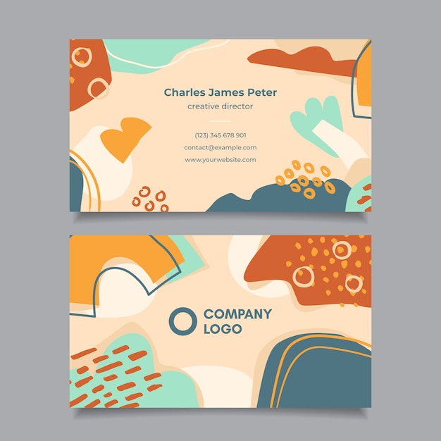 Flat abstract horizontal business card template