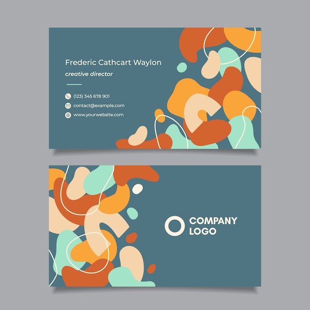 Flat abstract horizontal business card template