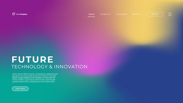 Flat abstract landing page template Gradient style landing page template