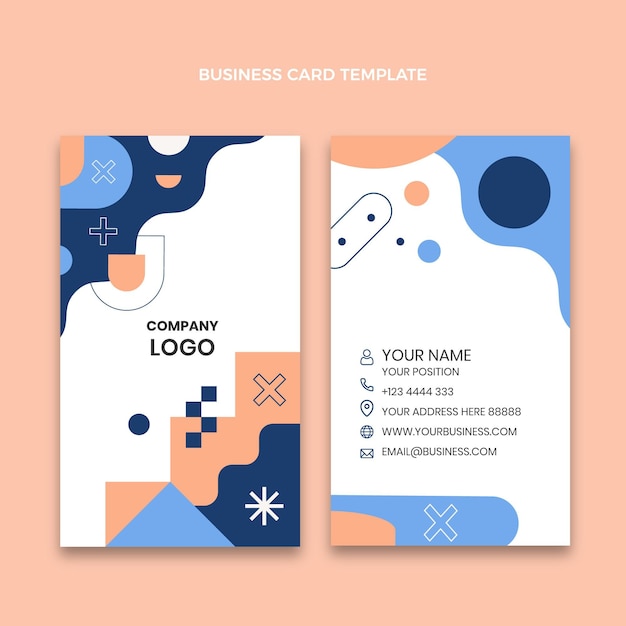 Flat abstract real estate vertical  business card