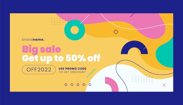 Flat abstract sale banner