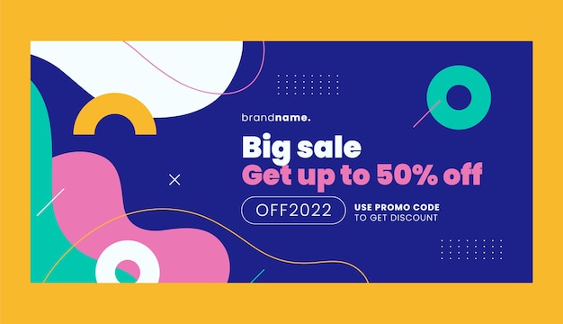 Flat abstract sale banner