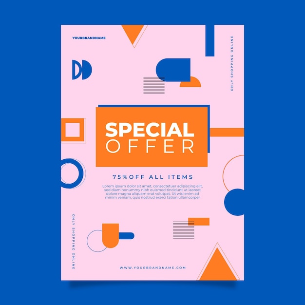 Flat abstract sales poster template