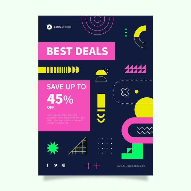 Flat abstract special sales poster template