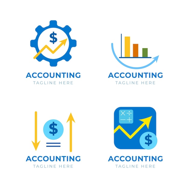 Flat accounting logo collection