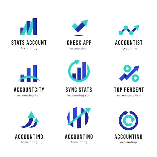 Flat accounting logo collection