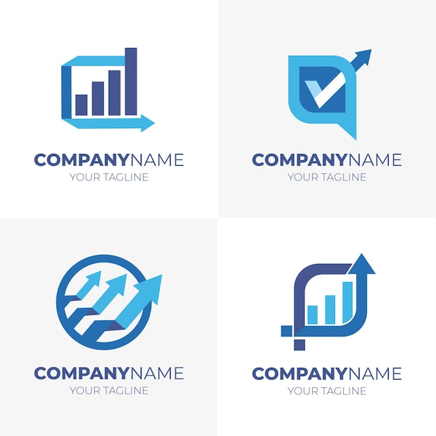 Flat accounting logo template collection