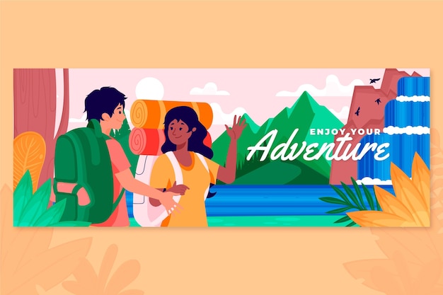 Flat adventure facebook cover