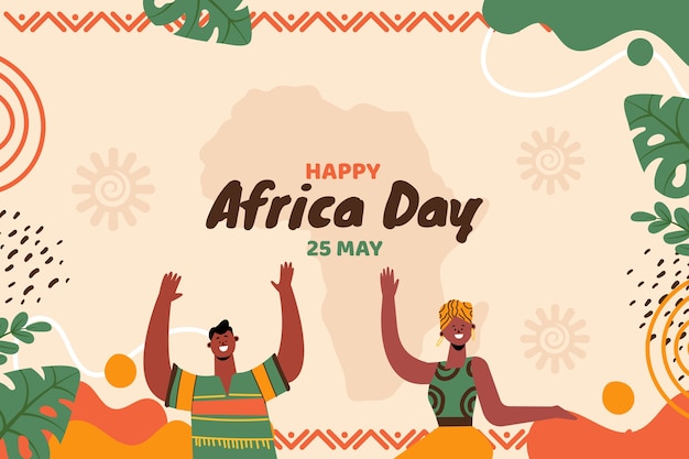 Flat africa day background