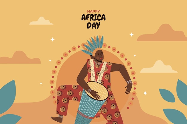 Flat africa day background