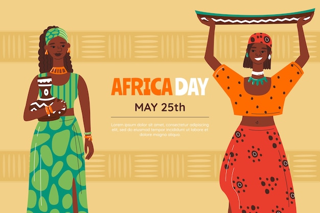 Flat africa day background