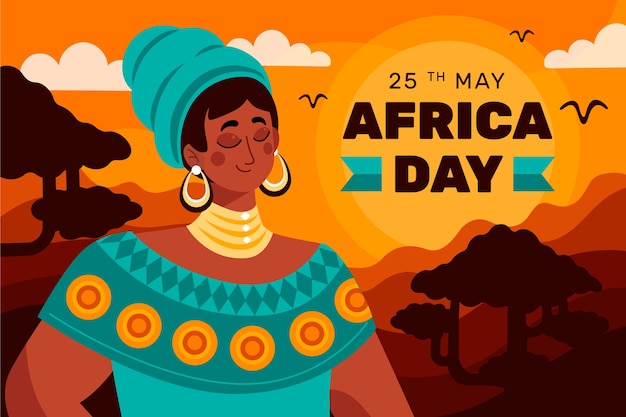 Flat africa day background